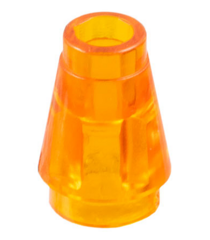 LEGO - Kegel 1 x 1 met boven groef - Trans-Orange | N - Thumbnail
