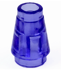 LEGO - Kegel 1 x 1 met boven groef - Trans-Purple | N - Thumbnail