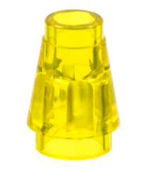 LEGO - Kegel 1 x 1 met boven groef - Trans-Yellow | N - Thumbnail
