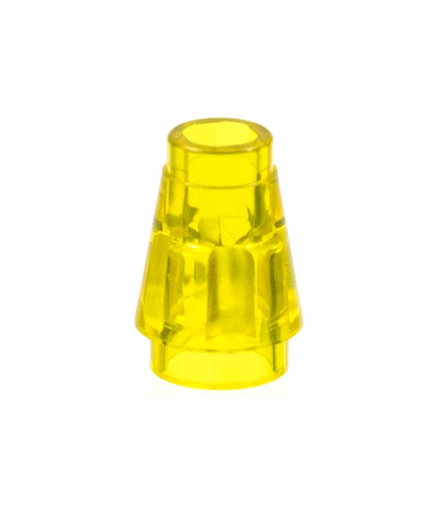 LEGO - Kegel 1 x 1 met boven groef - Trans-Yellow | N