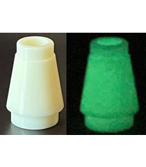 LEGO - Kegel 1 x 1 met boven groef - Glow In Dark White | N - Thumbnail