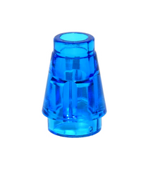 LEGO - Kegel 1 x 1 met boven groef - Trans-Dark Blue | N - Thumbnail