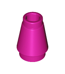 LEGO - Kegel 1 x 1 met boven groef - Magenta | N - Thumbnail