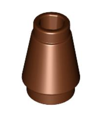 LEGO - Kegel 1 x 1 met boven groef - Reddish Brown | N - Thumbnail