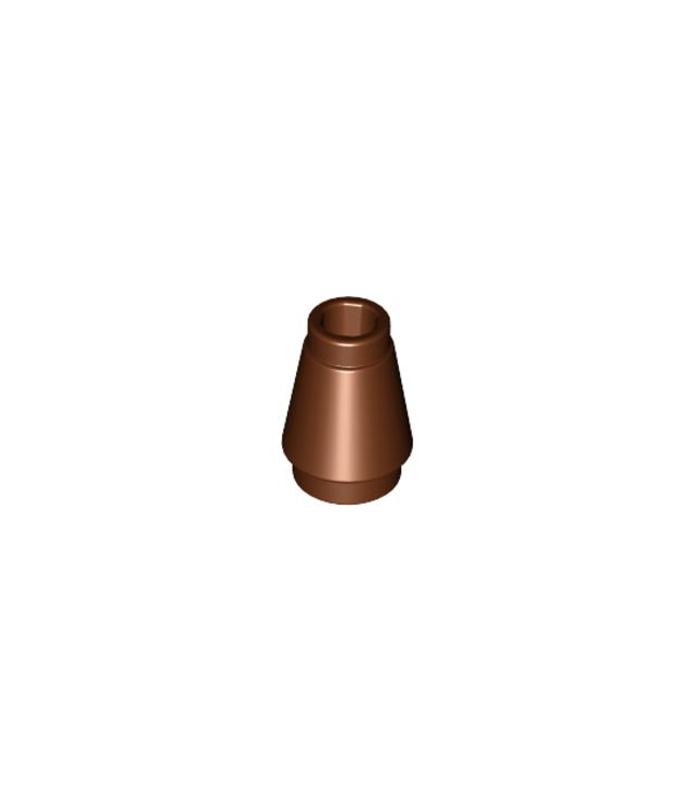 LEGO - Kegel 1 x 1 met boven groef - Reddish Brown | N