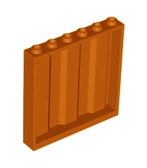LEGO - Paneel 1 x 6 x 5 met geribbeld profiel - Dark Orange | N - Thumbnail