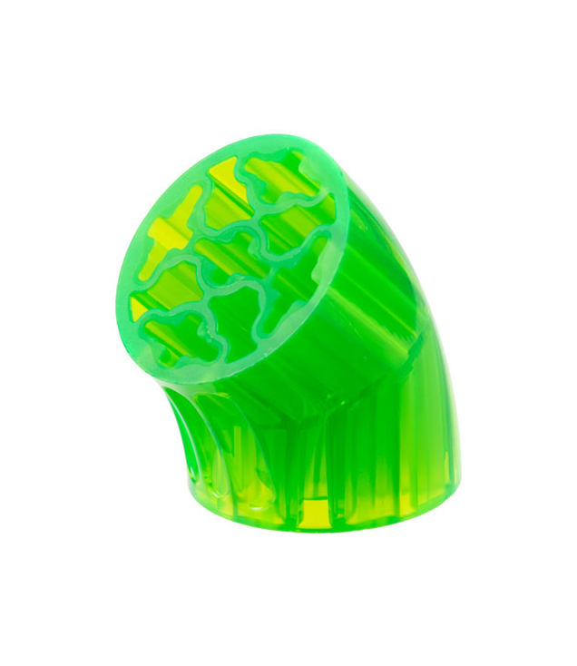 LEGO - Steen, rond 3 x 3 bocht 45° met as-gaten - Trans-Bright Green | N
