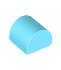 LEGO - Helling, gebogen 1 x 1 x 2/3 dubbel - Medium Azure | N - Thumbnail