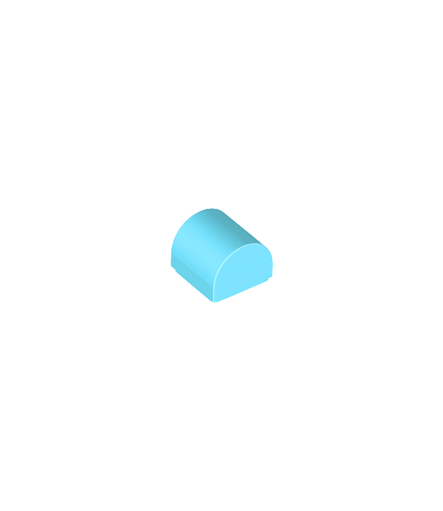 LEGO - Helling, gebogen 1 x 1 x 2/3 dubbel - Medium Azure | N