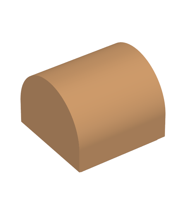 LEGO - Helling, gebogen 1 x 1 x 2/3 dubbel - Medium Nougat | N