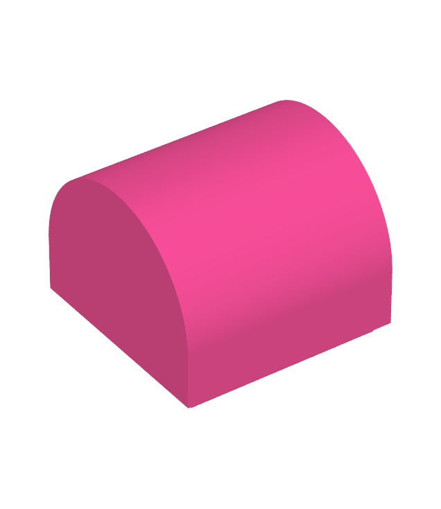 LEGO - Helling, gebogen 1 x 1 x 2/3 dubbel - Dark Pink | N