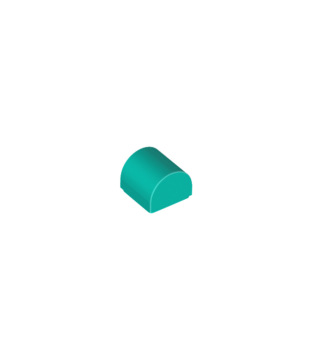 LEGO - Helling, gebogen 1 x 1 x 2/3 dubbel - Dark Turquoise | N