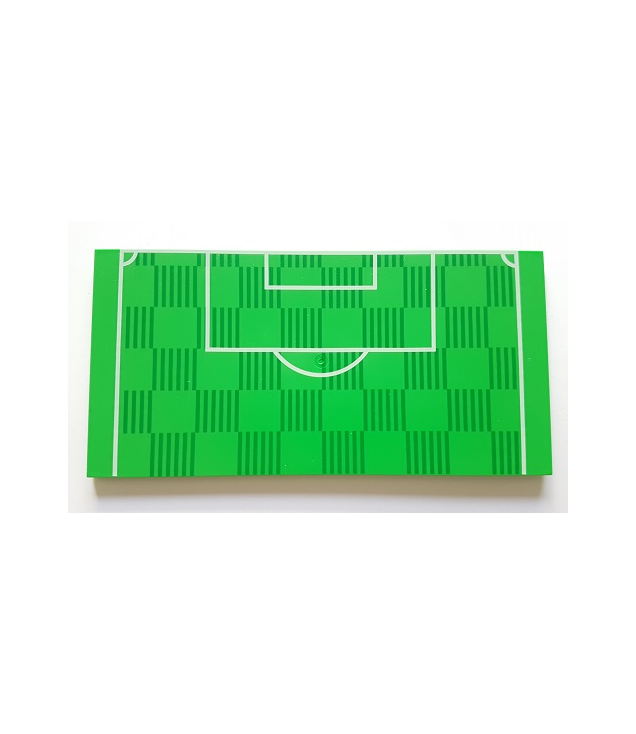 LEGO - Tegel 8 x 16 met onderbuisjes, textuur en doelgebied van voetbalveld - Bright Green | N