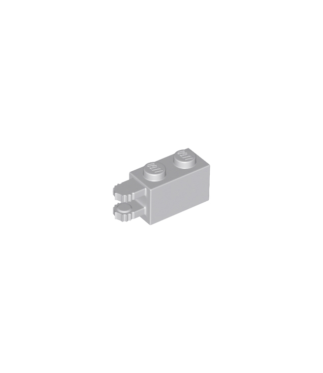 LEGO - Scharniersteen 1 x 2 vergrendelend met 2 horizontale vingers, 7 tandjes (54672) - Light Bluish Gray | N