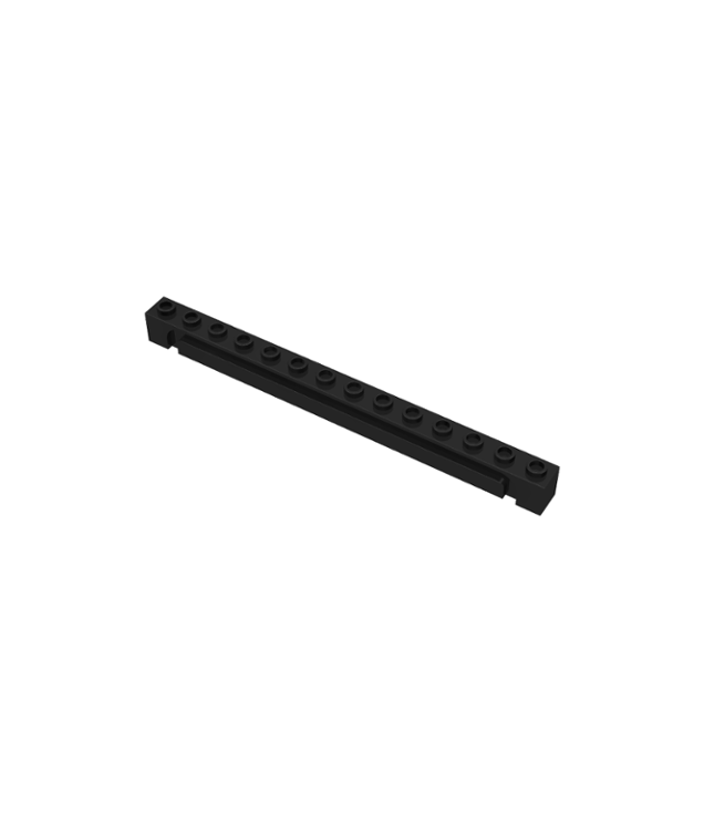 LEGO - Steen, gemodificeerd 1 x 14 met kanaal - Black | N