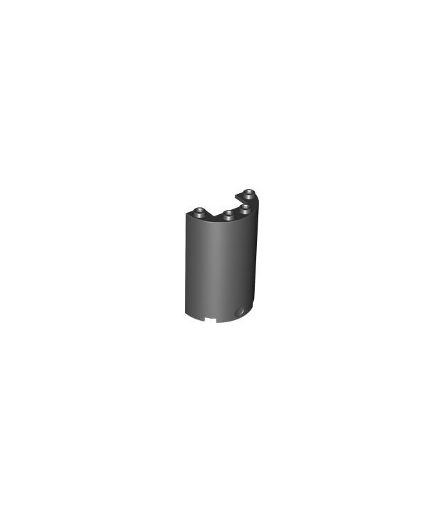 LEGO - Cilinderhelft 2 x 4 x 5 met uitsparing 1 x 2 - Black | N