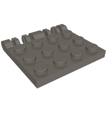 LEGO - Scharnierplaat 3 x 4 vergrendelend met dubbele 2 vingers, 7 tandjes (50337) - Dark Bluish Gray | N - Thumbnail