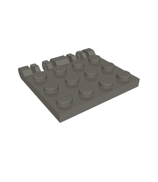 LEGO - Scharnierplaat 3 x 4 vergrendelend met dubbele 2 vingers, 7 tandjes (50337) - Dark Bluish Gray | N