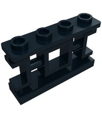 LEGO - Hek 1 x 4 x 2 oosters sierrooster met vierkant patroon en 4 noppen - Black | N - Thumbnail