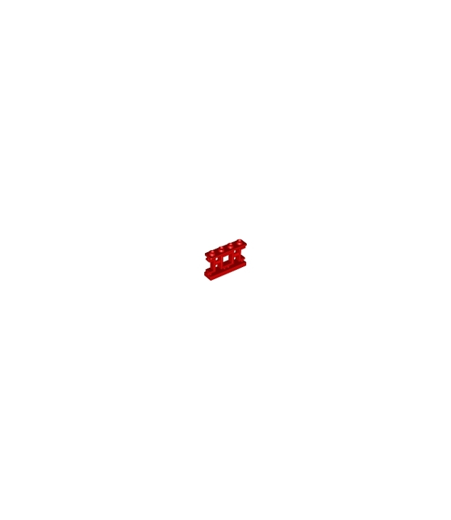 LEGO - Hek 1 x 4 x 2 oosters sierrooster met vierkant patroon en 4 noppen - Red | N