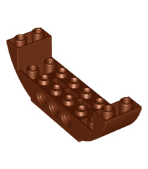 LEGO - Helling, gebogen 8 x 2 x 2 omgekeerd dubbel - Reddish Brown | N - Thumbnail