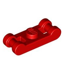 LEGO - Plaat, gemodificeerd 1 x 1 met staaf-handgrepen aan uiteinden - Red | N - Thumbnail