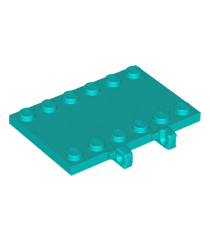 LEGO - Scharnierplaat 4 x 6 vergrendelend met dubbele 1 vinger aan zijkant - Dark Turquoise | N - Thumbnail