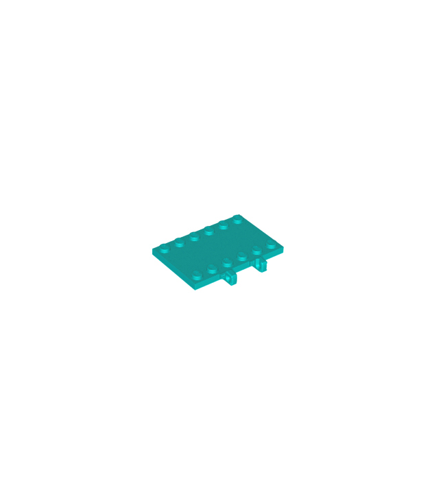 LEGO - Scharnierplaat 4 x 6 vergrendelend met dubbele 1 vinger aan zijkant - Dark Turquoise | N