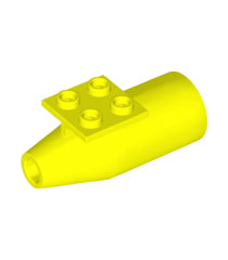 LEGO - Motor, groot glad type met dunne 2 x 2 bovenplaat - Neon Yellow | N - Thumbnail