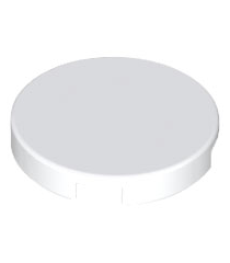 LEGO - Tegel, rond 2 x 2 met onderop een nophouder - White | N - Thumbnail