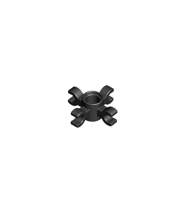 LEGO - Technic, ronde pinconnector met 4 klemmen (horizontale greep) - Black | N