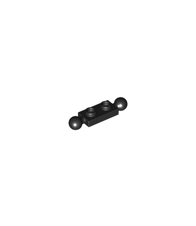 LEGO - Plaat, gemodificeerd 1 x 2 met trekbal aan beide uiteinden - Black | N