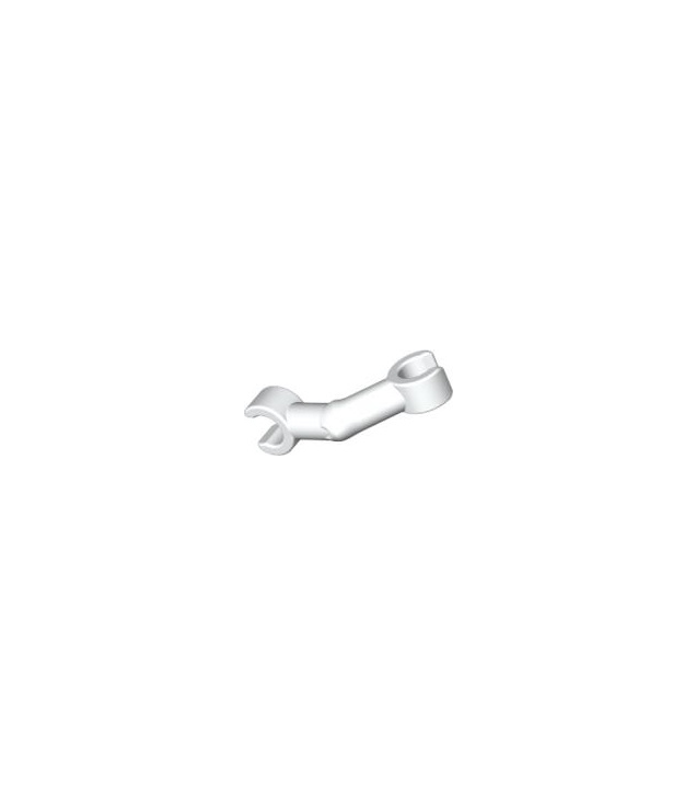LEGO - Skeletarm, gebogen met klemmen onder 90° (verticale greep) - White | N