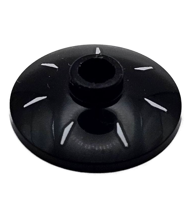 LEGO - Schotel 2 x 2 omgekeerd (radar) met 7 witte stralende markeringen - Black | N