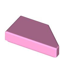 LEGO - Tegel, gemodificeerd 1 x 2 wig links - Bright Pink | N - Thumbnail