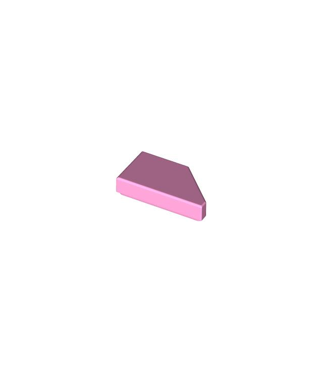 LEGO - Tegel, gemodificeerd 1 x 2 wig links - Bright Pink | N