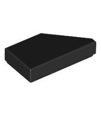 LEGO - Tegel, gemodificeerd 1 x 2 wig links - Black | N - Thumbnail