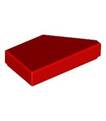 LEGO - Tegel, gemodificeerd 1 x 2 wig links - Red | N - Thumbnail