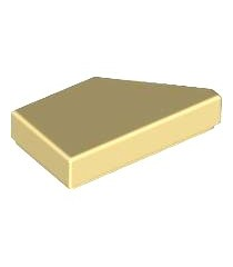LEGO - Tegel, gemodificeerd 1 x 2 wig links - Tan | N - Thumbnail