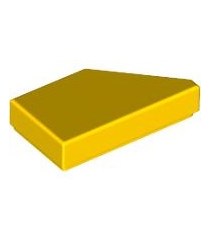 LEGO - Tegel, gemodificeerd 1 x 2 wig links - Yellow | N - Thumbnail