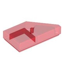 LEGO - Tegel, gemodificeerd 1 x 2 wig links - Trans-Red | N - Thumbnail
