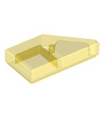 LEGO - Tegel, gemodificeerd 1 x 2 wig links - Trans-Yellow | N - Thumbnail