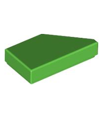 LEGO - Tegel, gemodificeerd 1 x 2 wig links - Bright Green | N - Thumbnail
