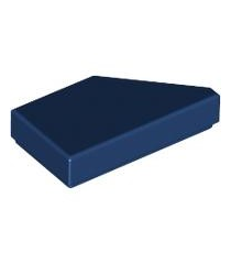 LEGO - Tegel, gemodificeerd 1 x 2 wig links - Dark Blue | N - Thumbnail