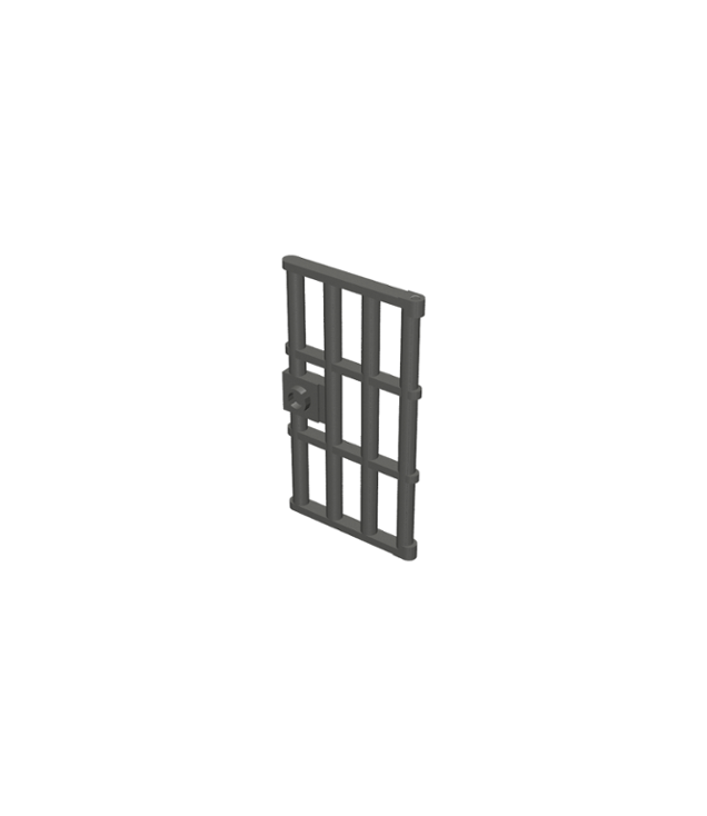 LEGO - Deur 1 x 4 x 6 met tralies en nop-handgreep - Pearl Dark Gray | N