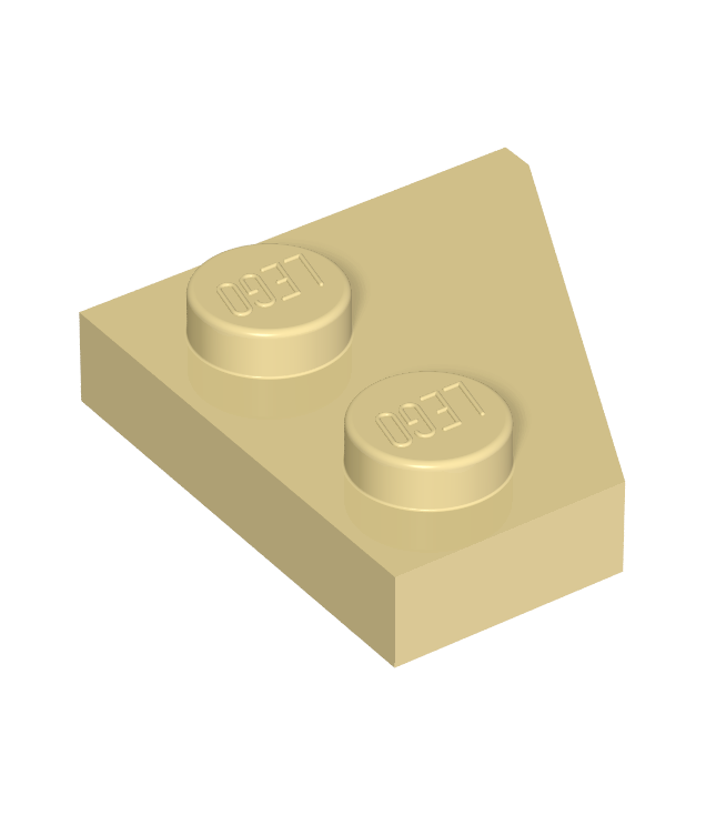 LEGO - Wig, plaat 2 x 2 links - Tan | N