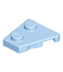 LEGO - Wig, plaat 2 x 2 links - Bright Light Blue | N - Thumbnail