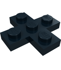 LEGO - Plaat, gemodificeerd 3 x 3 kruisvorm - Black | N - Thumbnail