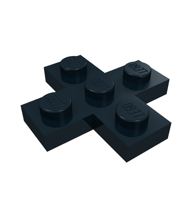 LEGO - Plaat, gemodificeerd 3 x 3 kruisvorm - Black | N