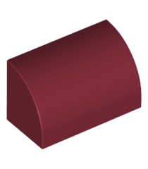 LEGO - Helling, gebogen 1 x 2 - Dark Red | N - Thumbnail